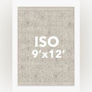 ISO - Keith Haring Ruggable - 9x12’ Ash Grey